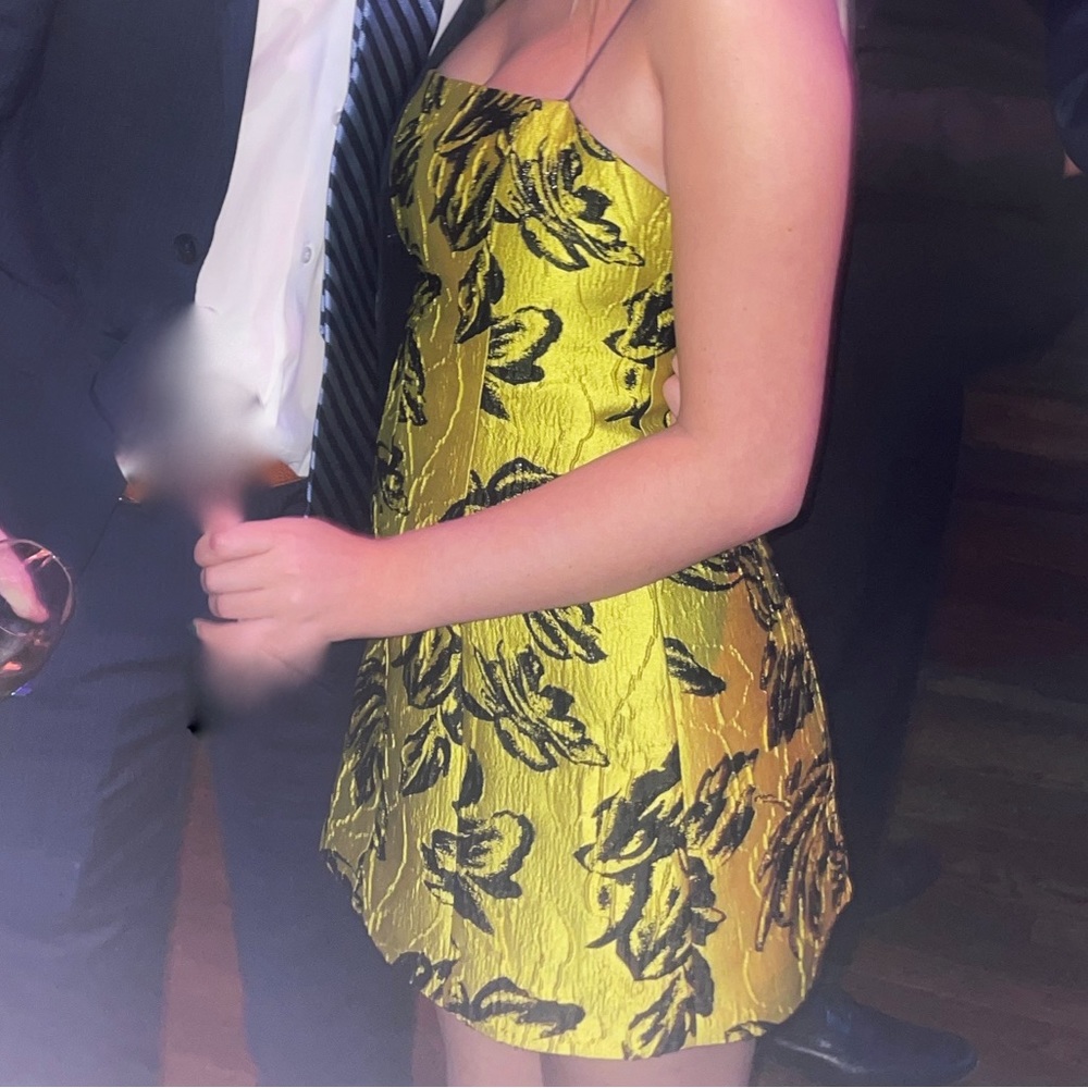 Alice and Olivia yellow floral dress